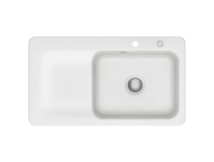 Systemceram Spüle Juna 90, Weiß, Keramik, 90x20x51 cm, Küchen, Küchenausstattung, Küchenspülen, Keramikspüle