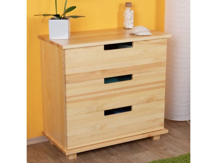 Kommode Kiefer massiv Vollholz natur 002 - Abmessung 80 x 80 x 42 cm (H x B x T)