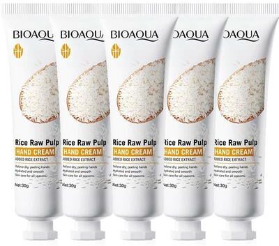 Uplifted Finds White Rice Hand Cream Moisturizing Nourishing Hydrating Skin Care 30g 5 Pcs
