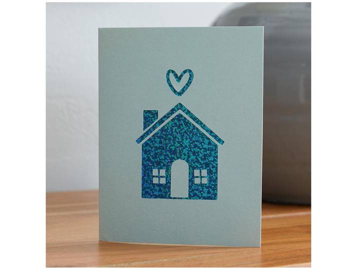 Karte Cricut Braun/Blau Papier T 14 cm B 10.8 cm - Farbe: Blau/Khaki - Karte