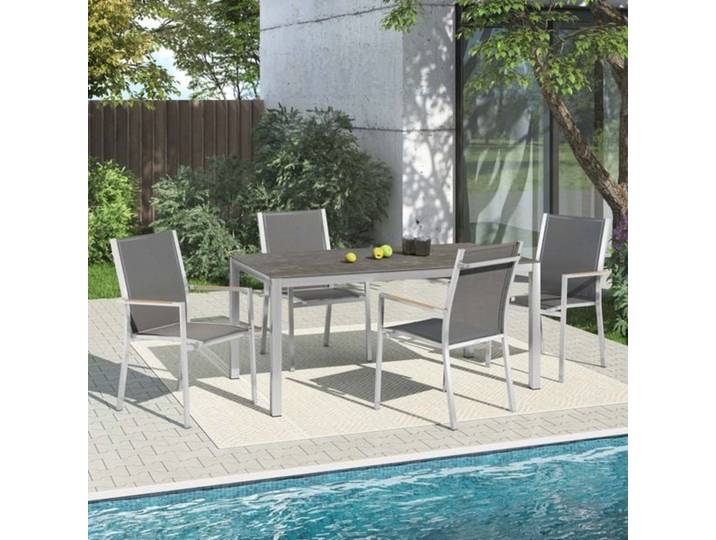 Zebra One Gartenmöbel-Set M (4 Plätze) mit OUTLIV. Tisch 160x90cm