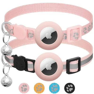 Uplifted Finds Reflective AirTag Compatible Safety Cat Collar pink Mixed Set 2pcs