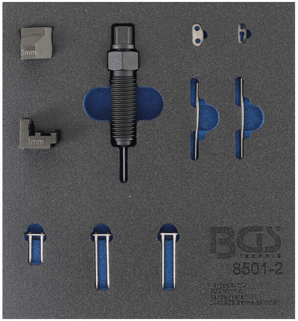 Insert de servante d'atelier 1/6 : Jeu complémentaire pour riveteuse pour chaîne (art. 8501) convient pour boulons de chaîne 3 mm BGS ; BGS technic (8501-2)