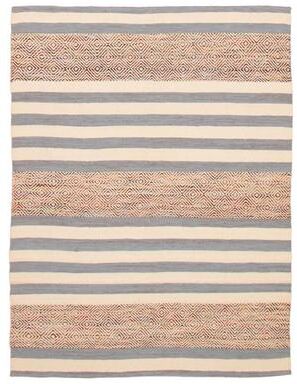 419.07 "Ankara Cream, Grey Kilim 5'2"" x 7'0"" - 5'2 x 7'0"