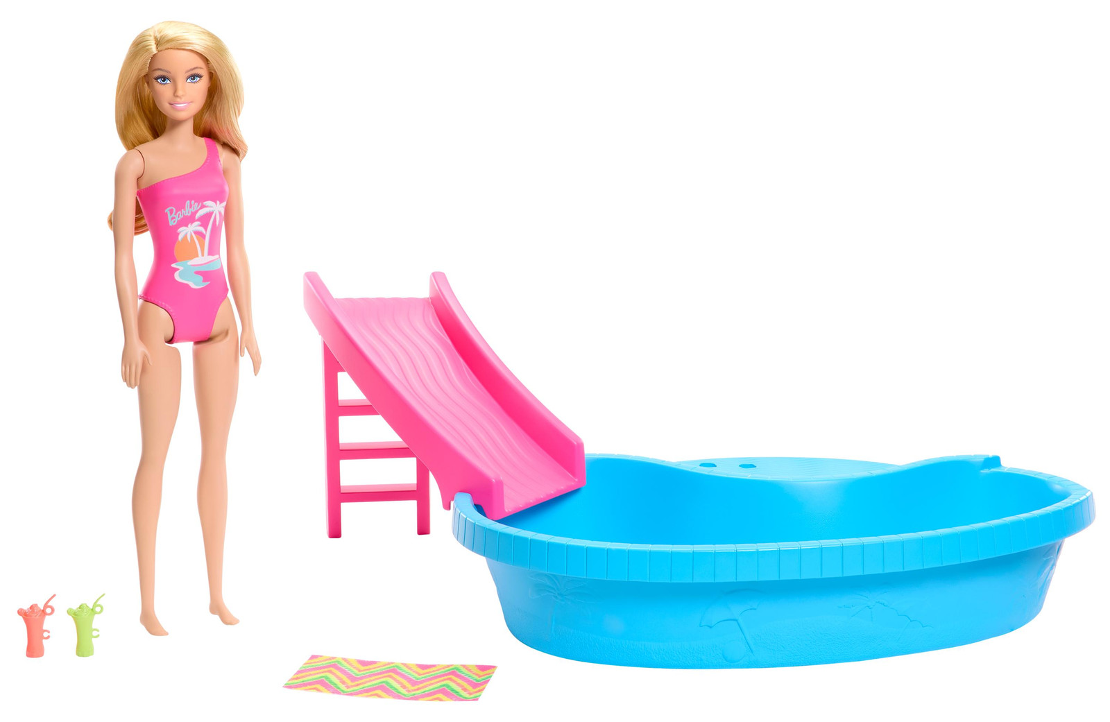 Barbie Populaire Pop met Accessoires en Droomzwembad - Blond Haar - HRJ74