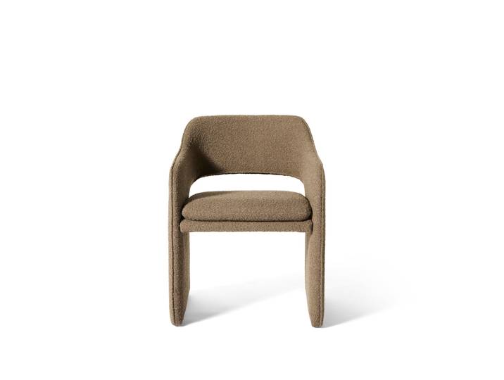 Plush Esszimmerstuhl, Amiya Bouclé Braun