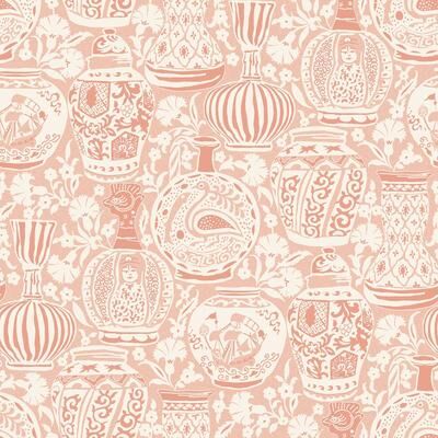 RoomMates Delft Pottery Peach Peel and Stick Wallpaper