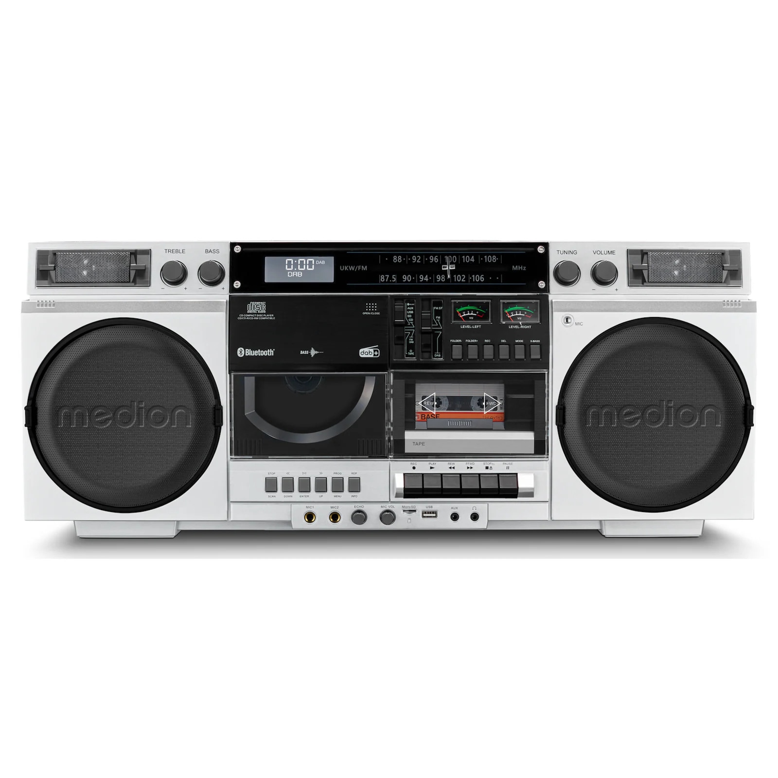 Medion LIFE® P66538 Retro-Boombox silber 50076162