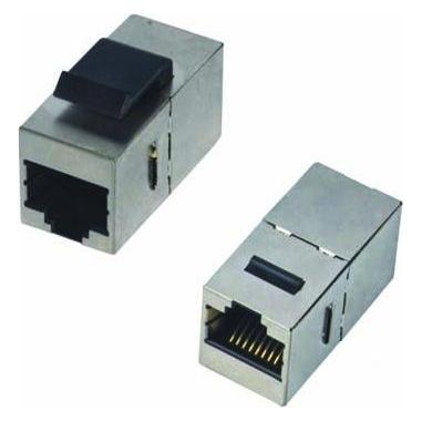 Datacom Connector panel STP 2 x RJ45 (8p8c) Cat5e, straight, plastic (Netzwerk Kupplung) (50271009114)