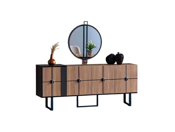 Xlmoebel Sideboard Luxus Anrichte mit Spiegel aus Holz in eleganter Ausführung (Sideboard, 1 St., 1x Sideboard), Hergestellt in Europa