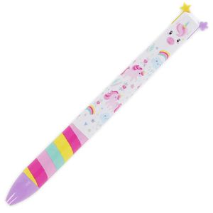 Legami Kugelschreiber Click&Clack, Einhorn, Gehäuse weiß, Schreibfarbe lila/pink