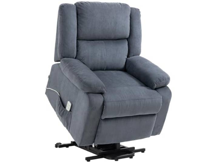 HOMCOM Fernsehsessel mit Aufstehhilfe 3 Motoren mit Liegefunktion Grau Elektrisch, Relaxsessel, TV-Sessel mit Taschenfeder, Schwerelosigkeit, Seitentasche, Fernbedienung