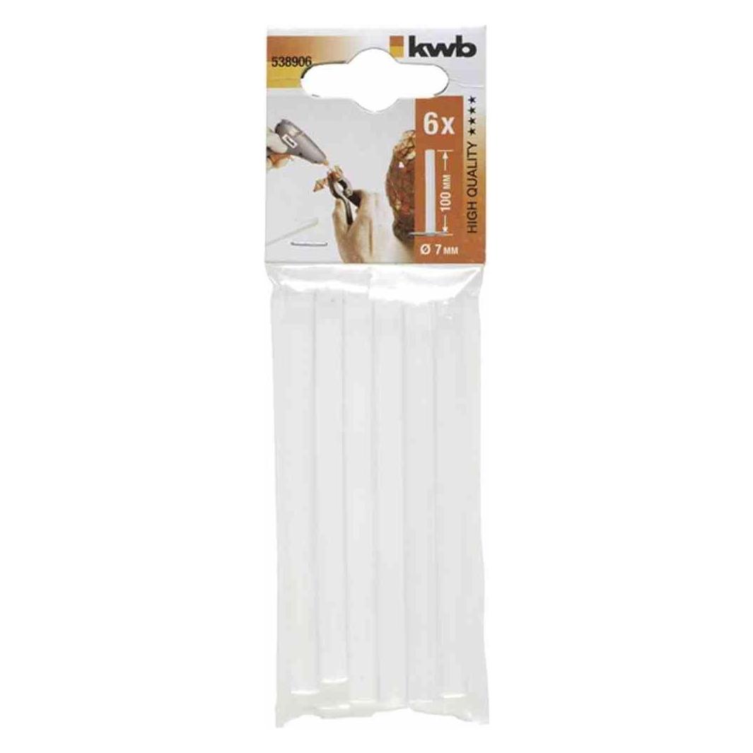 kwb Heissklebesticks, transparent, 6 Stück Profi Klebepatronen (5390-06)