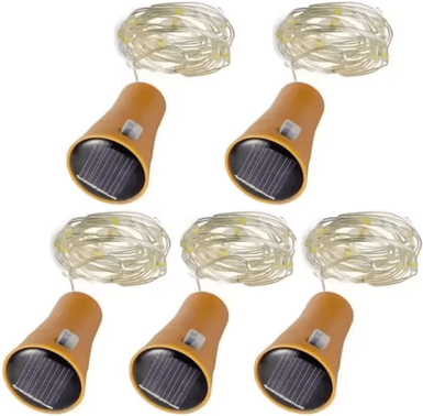 Inspire Curations 5 Pack Solar Wine Bottle Lights 2M 20LED Cork Fairy String Lights rgb