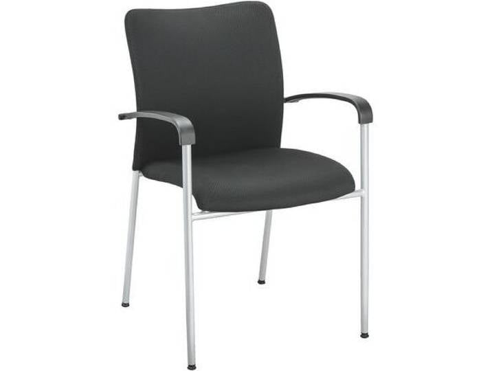 Lot de 4 - Fauteuil Bruneau Siracusa, tissu non feu noir - Chaises de réunion - Bruneau