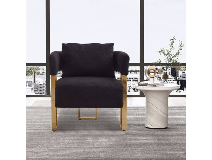 Fauteuil 1 Place En Velours Noir Fauteuil De Loisirs FloraGrace Pour Salon Chambre Bureau Avec Accoudoirs 68x68x70cm