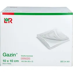 Gazin Mullkomp.10x10 cm Steril 8Fach 100 ST