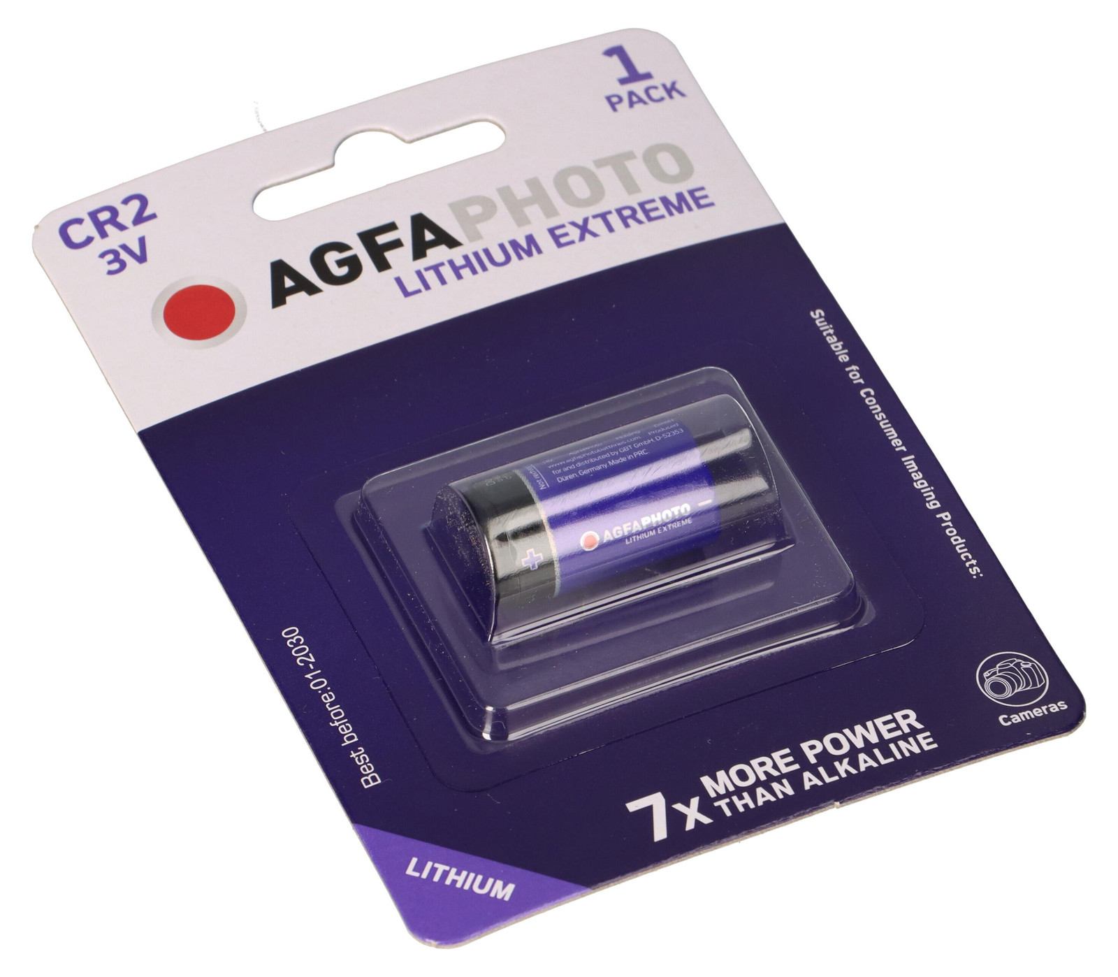 AgfaPhoto CR2 Lithiumbatterij, 3V, 750mAh, 1 stuk