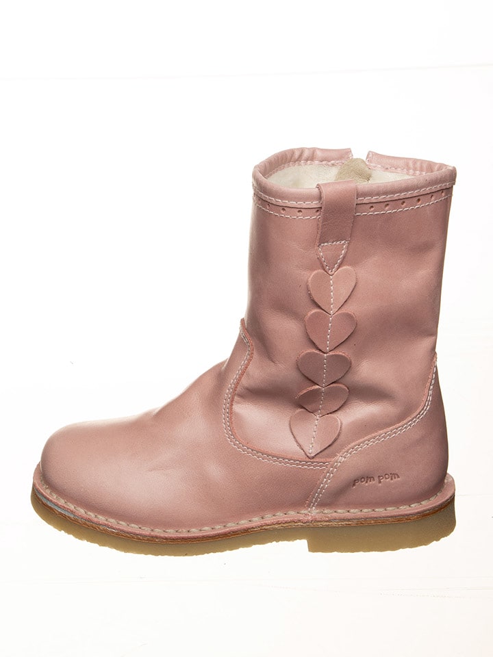 POM POM Leder-Stiefel in Rosa - 31