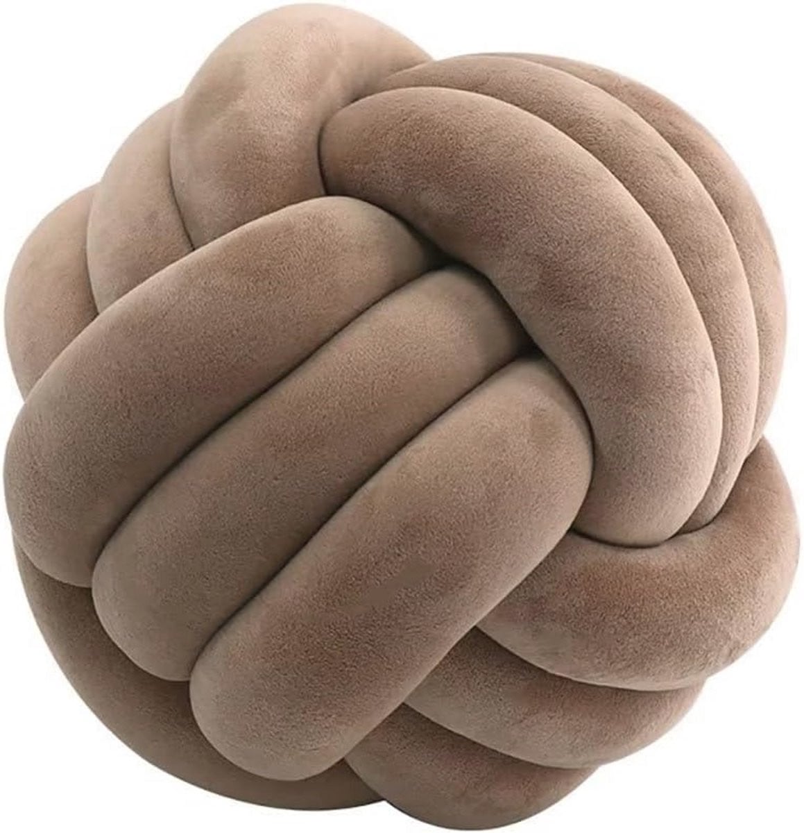 Decoratief Knoopkussen Beige Ronde Knopen Diameter: 20 cm