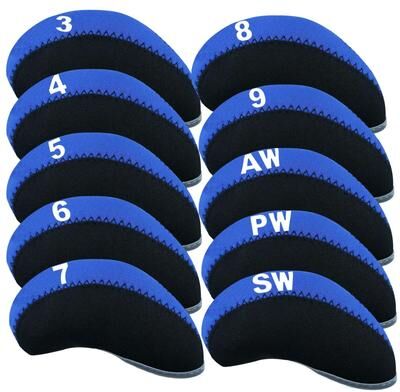 Uplifted Goods Golf Iron Head Covers 10 Piece Set blue