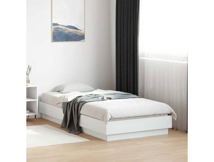 RJPLMFV Bettgestell, Weiß, 90 x 190 cm, Holz Ohne Matratze, Lattenrost-Design, langlebig und stabil