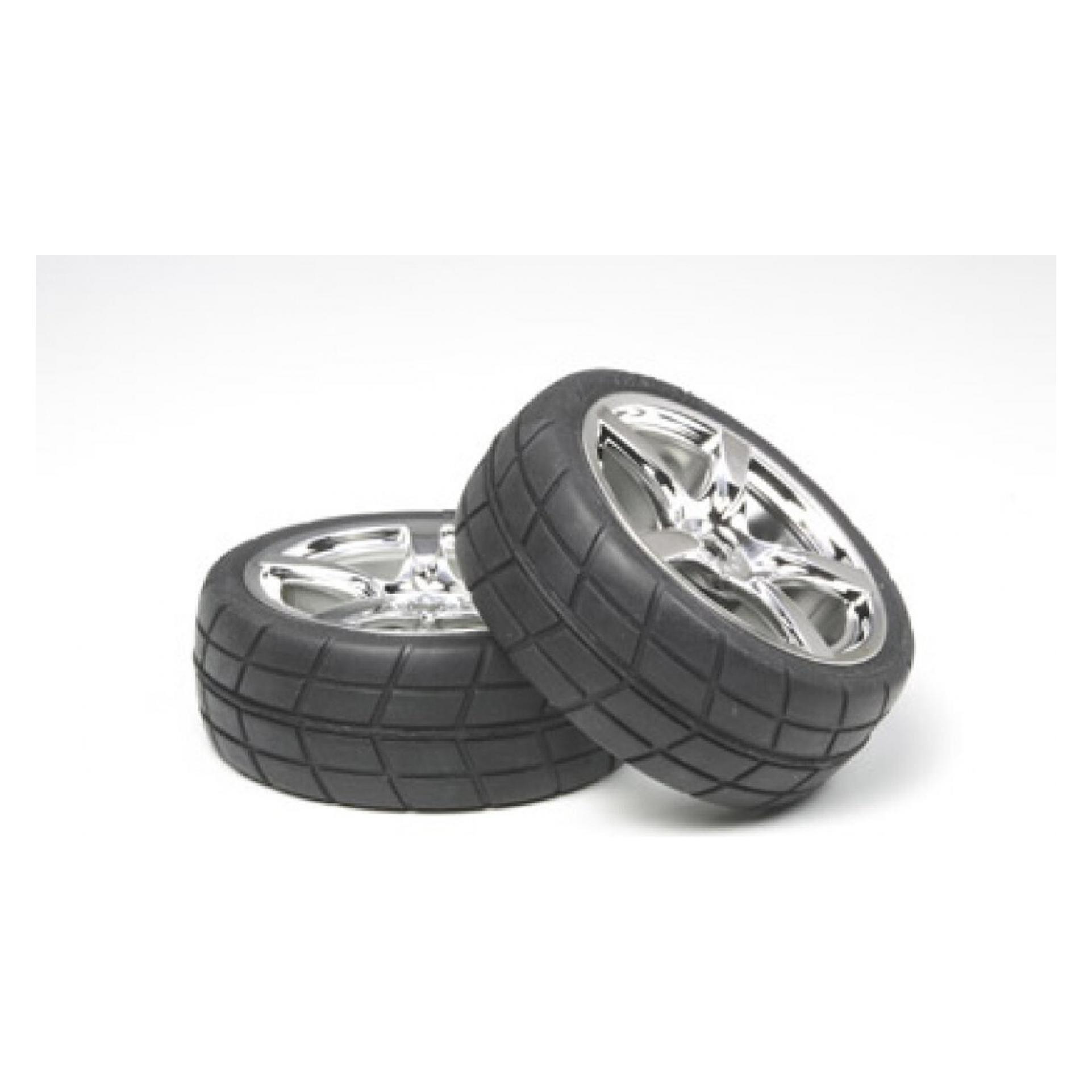 Tamiya 5-spoke Mesh Slick Tire (2) (TAM 53955)