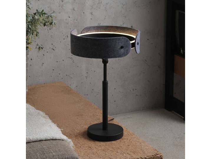 OSRAM LED Tischlampe Decor Curve Felt, alu / grau / zink, für Wohn- / Esszimmer, Textil / Stoff / Seide, Modern