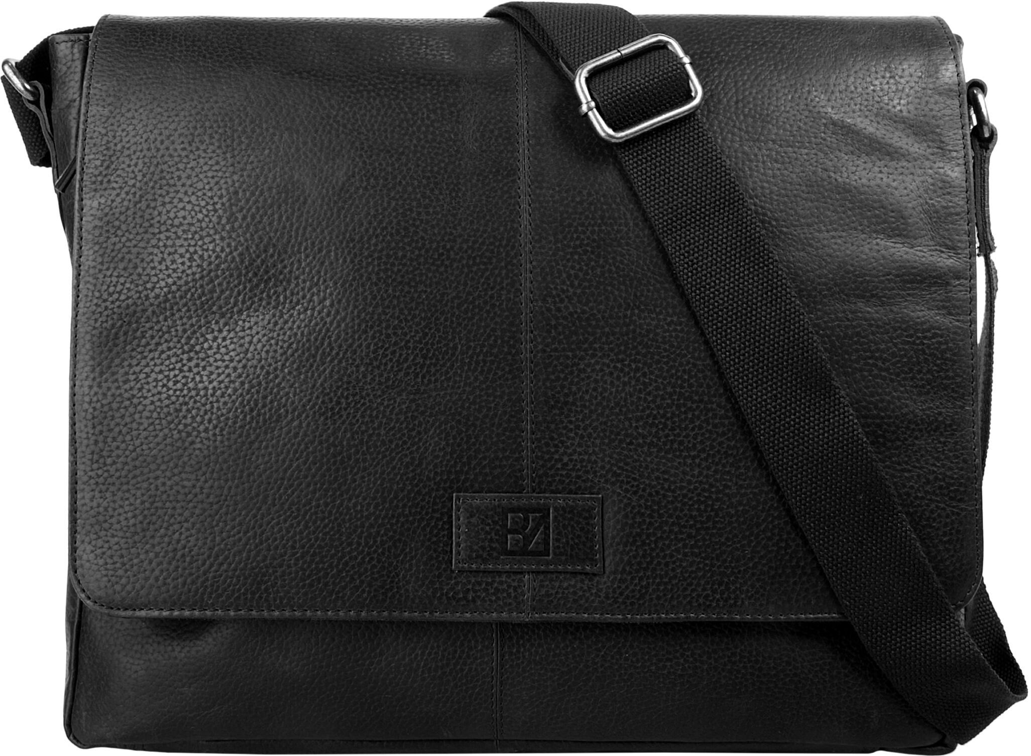 Messenger Bag BODENSCHATZ "BODENSCHATZ Herren, Damen echt Leder", Damen, Gr. B/H/T: 38cm x 36cm x 10cm onesize, schwarz, Leder, unifarben, Taschen Messenger Bag, echt Leder