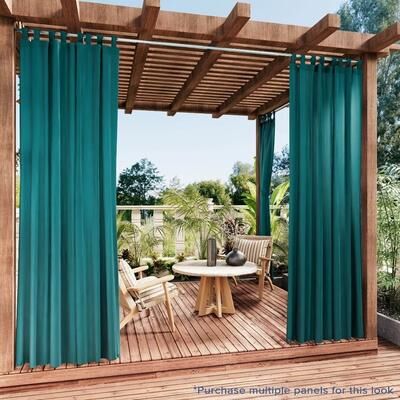 Awesome Home Outdoor Cabana Solid UV Protected Privacy Tab Top Panel