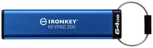 Kingston IronKey Keypad 200 USB-Stick Retail 64GB Blau IKKP200/64GB USB-A (USB 3.2 Gen 1)