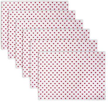 DII Lil Hearts Ribbed Placemats (Set of 6)