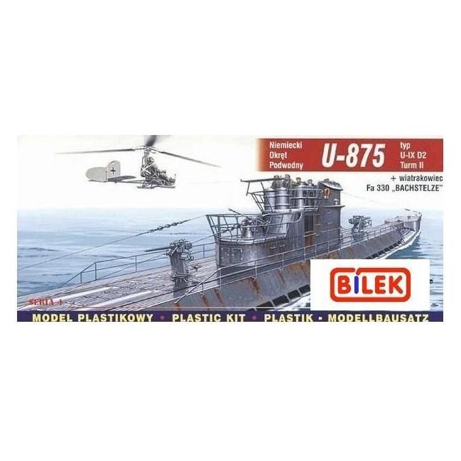 Mirage Hobby Deutsches U-Boot U 875 Typ IX D2 Turm II und FA 330 Bachstelze (40043)