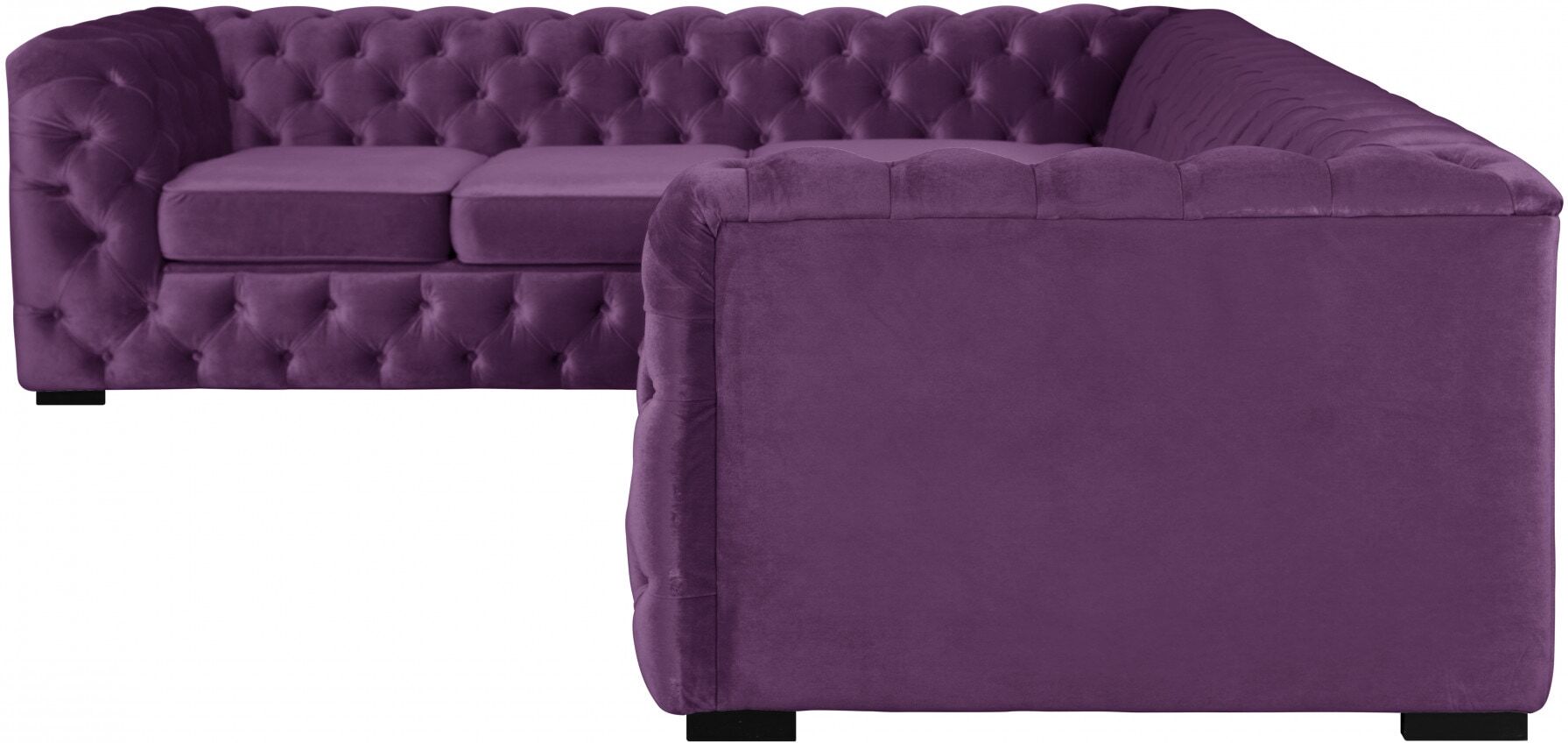 Chesterfield-Sofa, lila (aubergine), B:247cm H:67cm T:227cm, 100% Polyester, Sofas, hochwertige Chesterfield-Ausführung, sehr hochwertige Verarbeitung