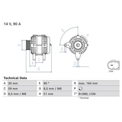BOSCH Generator 0986084750 für VW