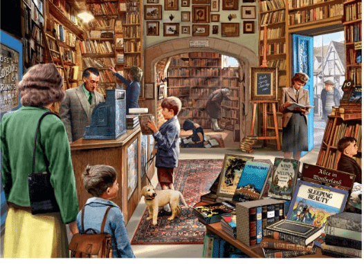 Kidicraft Ye Olde Shoppe Collection Book Shoppe 1000 Piece Jigsaw Puzzle for Adults