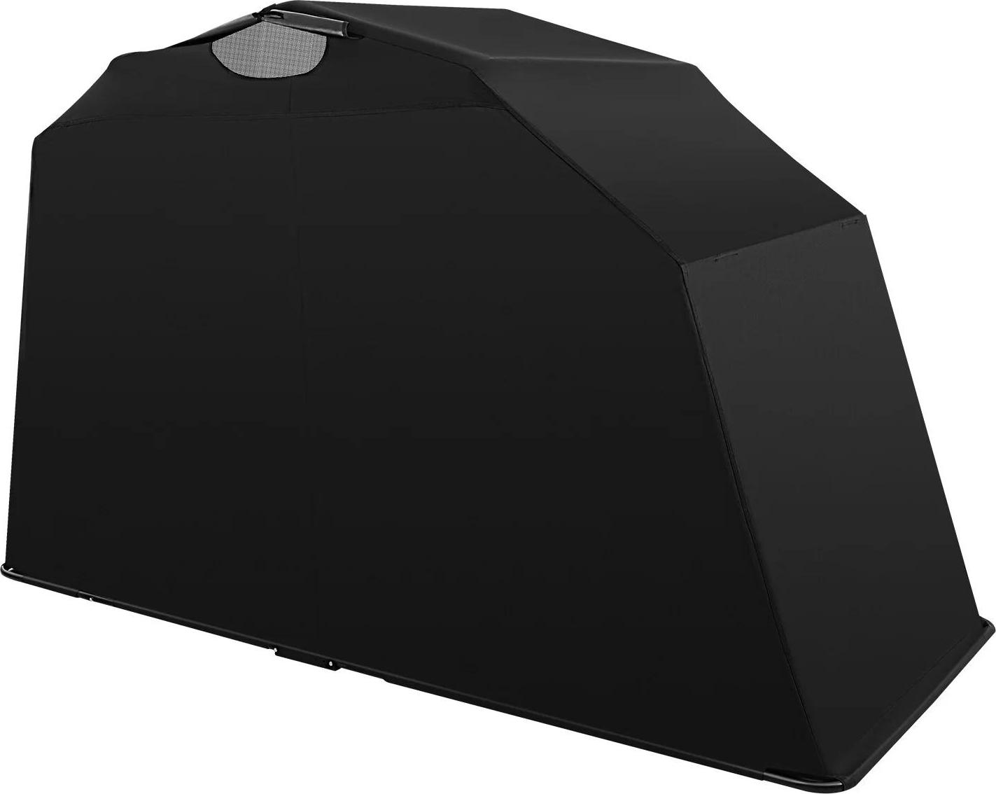 Motorradzelt - Größe S 270x105x155 cm - Freistehende Motorradgarage - Oxfordgewebe und Stahlgestell - UV- und regenbeständig - Belüftungsnetz - Tragetasche - Schwarz