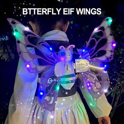 Inspired Living Magical Light Up Fairy Wings For Girls With Moving LED Butterfly Glow Magical Light Up Fairy Wings For Girls With Moving LED Butterfly Glow