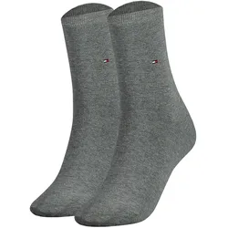 TOMMY HILFIGER Damen Socken, 2er Pack - Classic, Strümpfe, einfarbig Hellgrau / 35-38