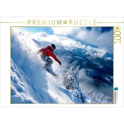 CALVENDO Puzzle Snowboarden, atemberaubend | 1000 Teile Lege-Größe 64x48cm Foto-Puzzle für glückliche Stunden