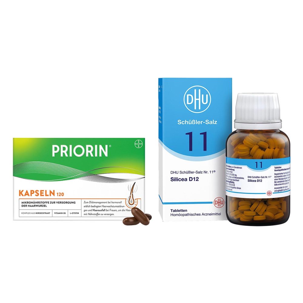 DHU Schüßler-Salz Nummer 11 Silicea D12 Tbl. & Priorin Kapseln 08105290