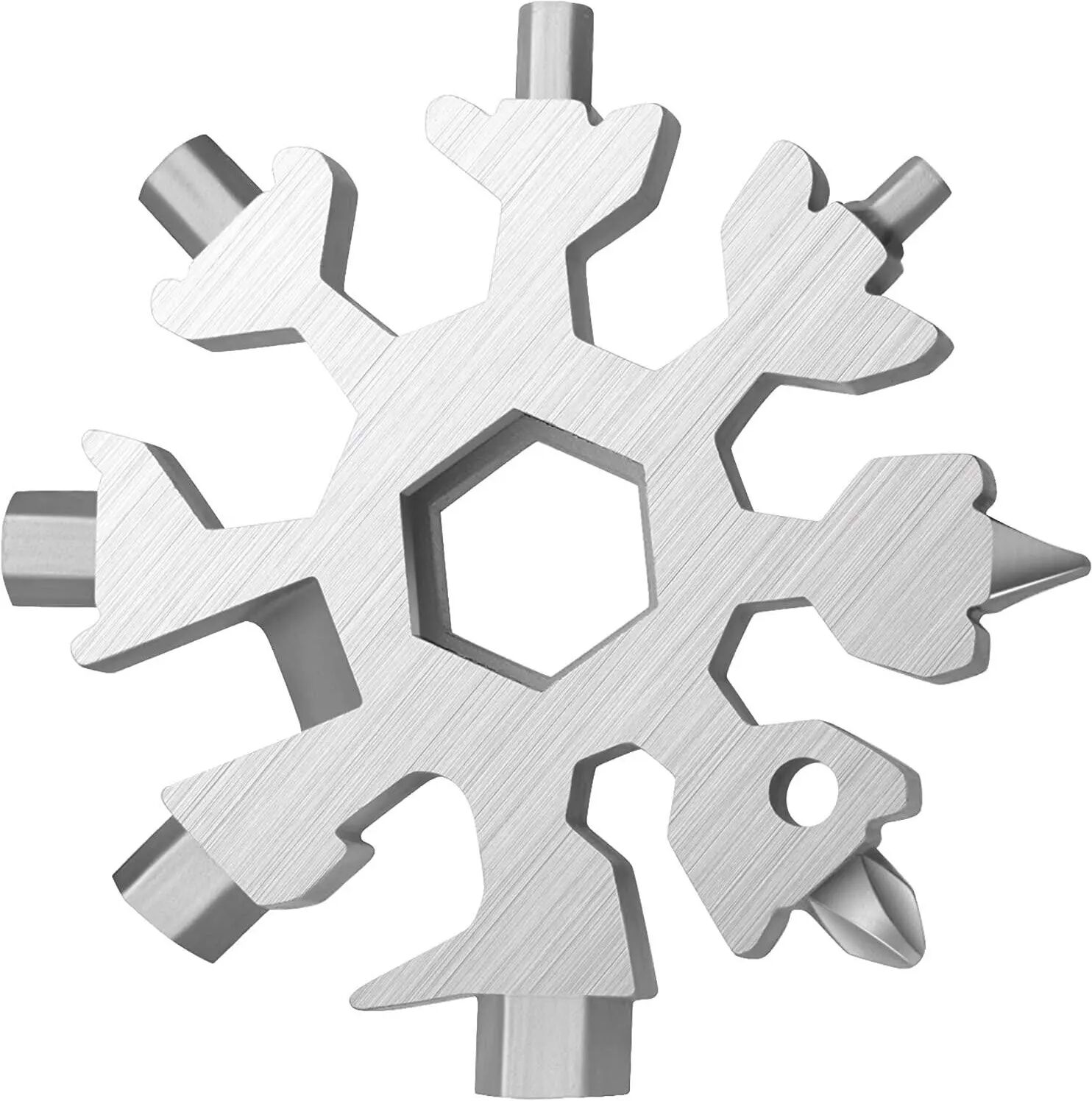 INF Outil multifonctions 18-en-1 en forme de flocon de neige Argent