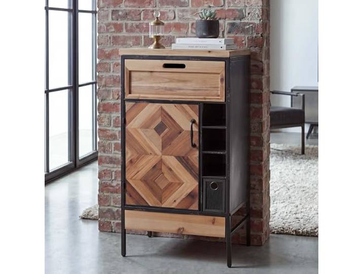 Mendler Apothekerkommode HWC-Q77, Industrial Holz Metall 85x45x35cm Schrank, Kommode, Schubladen, Staufächer, Industrial, Vintage/Shabby, Metall