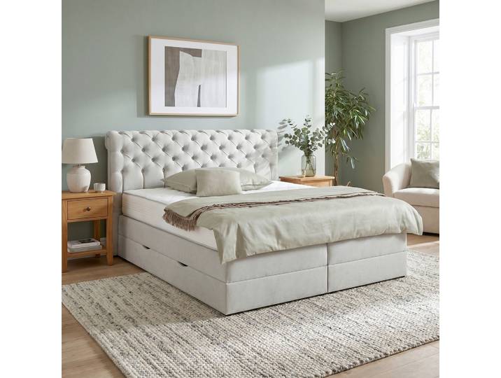 Boxspringbett 200/200 cm Hellgrau