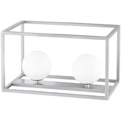 Schreib Tisch Lampe Käfig Beistell Kugel Leuchte Lese Licht silber Wohn Schlaf Zimmer Beleuchtung