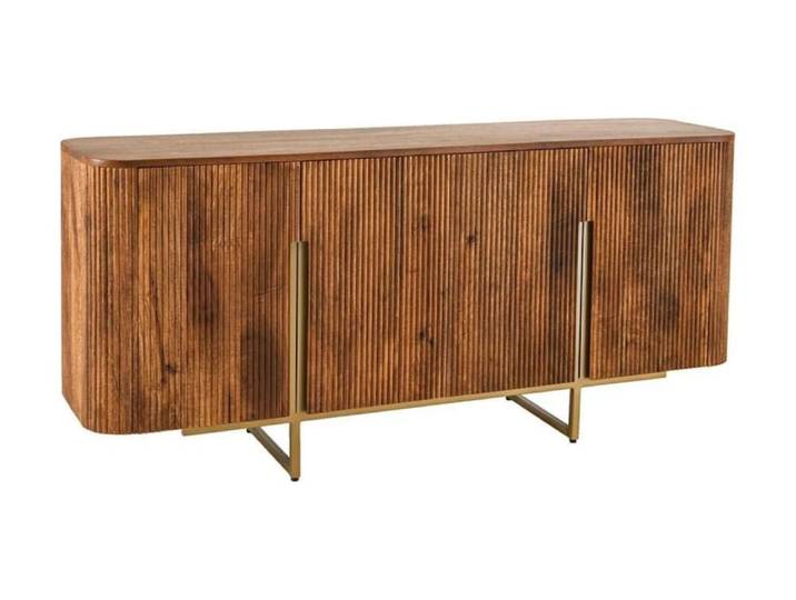 Buffet en manguier massif marron et doré 160cm