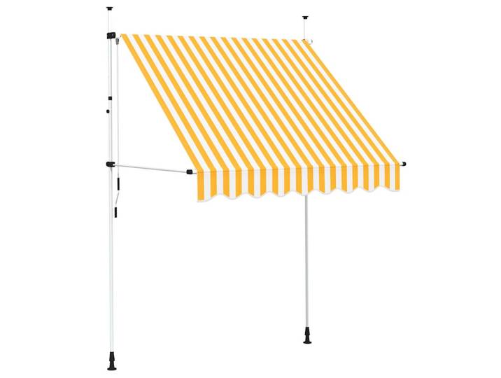 vidaXL Einziehbare Markise Handbetrieben 200 Cm Orange/Weiß Gestreift, Rechteckig, 200x1x1 cm, Sonnenschutz