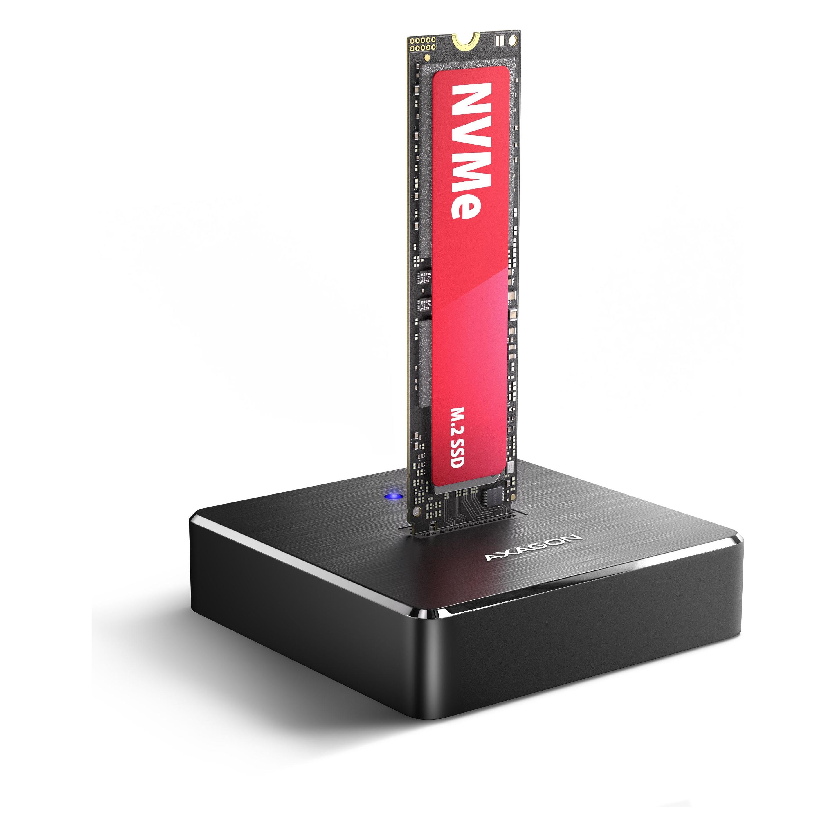 Axagon ADSA-M2C11, USB-C 10Gbps dokovací stanice pro 1× M.2 NVMe/SATA SSD (ADSA-M2C11)