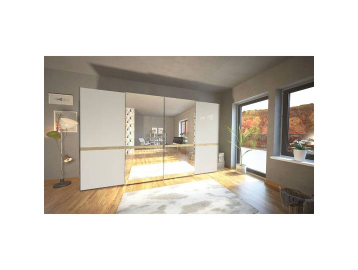 Schwebetürenschrank Barcelona IV 400 x 217cm Braun 2 Spiegeltüren