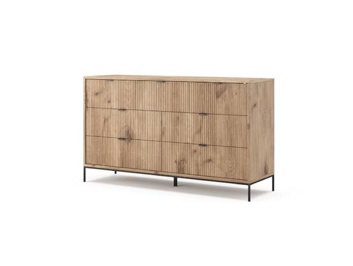 Vicco Sideboard Eliza, Viking Oak, 42 x 81 cm mit 7 Schubladen, zur Aufbewahrung von Kleidung und Haushaltsgegenständen